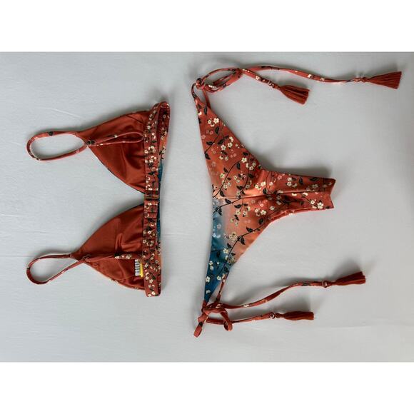 Agua Bendita Bikini Set Lisa Ornit Top and Bottom Hand Embroidery Size S - Picture 5 of 7